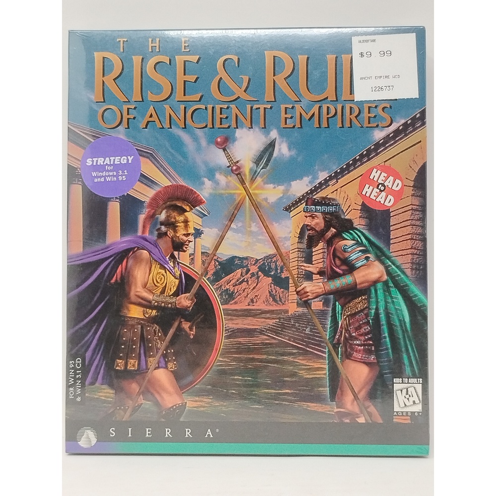 1996 Sierra The Rise & Rule of Ancient Empires PC Big Box Game Factory Sealed